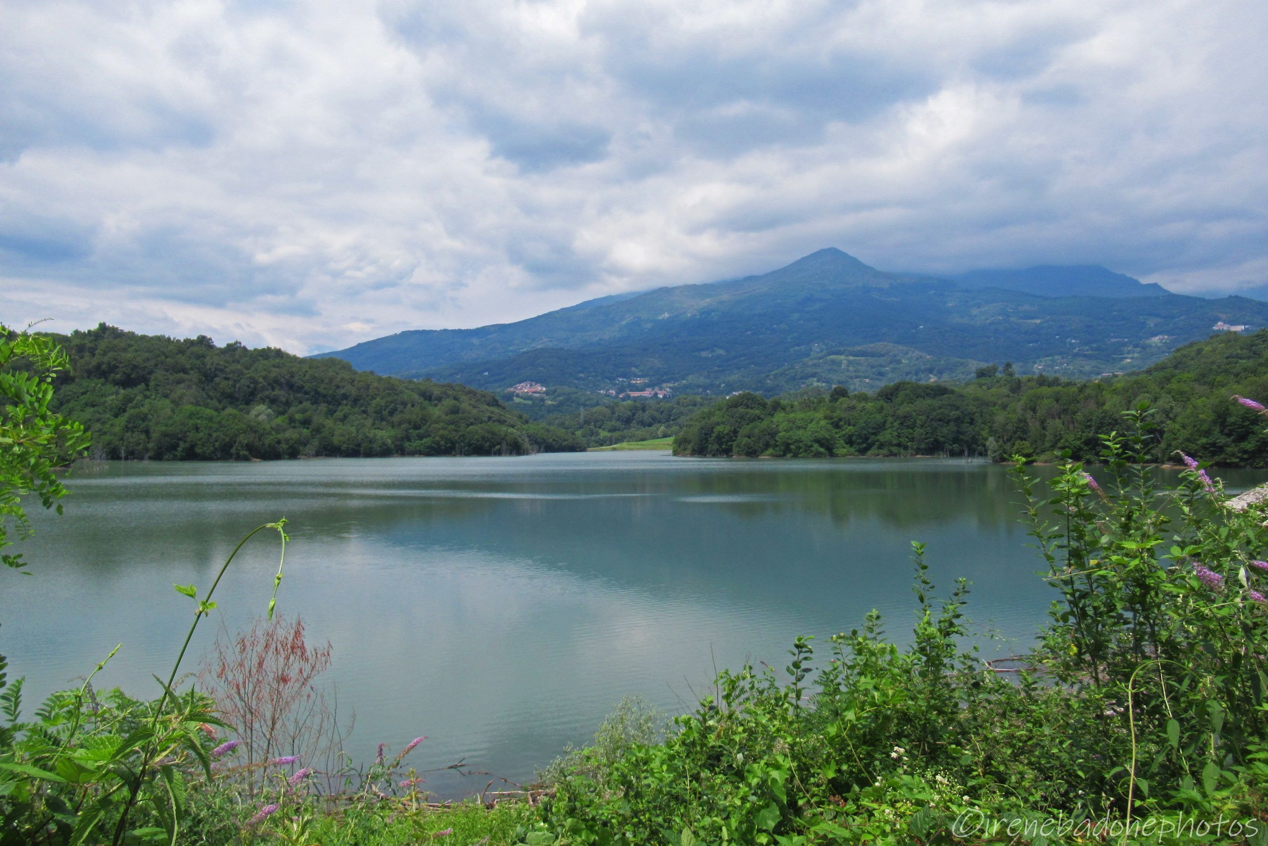 Il lago e il panorama sulle Alpi